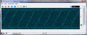 CW Skimmer Spectrum showing direct and first around the world signals.