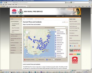 Current NSW fire map
