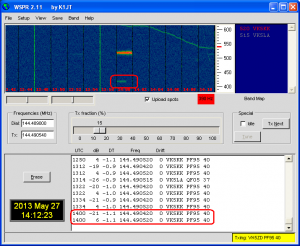 Signal from VK5KK showing 'clone' stopping mid-transmission.