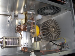 RF deck, details showing the flapper capacitor mechanics, Pi-L output network