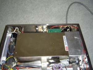 The Picaxe station monitor PCB used as PEP hold amplifier.<br />No picaxe installed just the analog section to drive the meter.